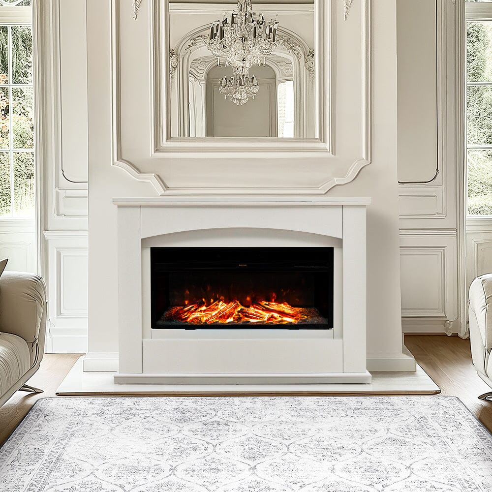 39/48Inch W Electric Fireplace Suite 1800W with Ambient Light 7 LED Colours Fireplace Suites Living and Home Version D